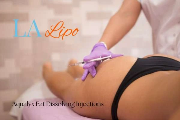 Woman having fat dissolving injections Keighley on thighs